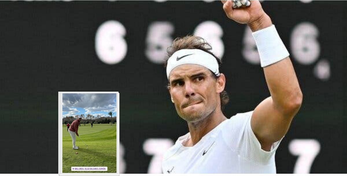 Rafael Nadal all smiles golfing in Mallorca ahead of 2024 comeback