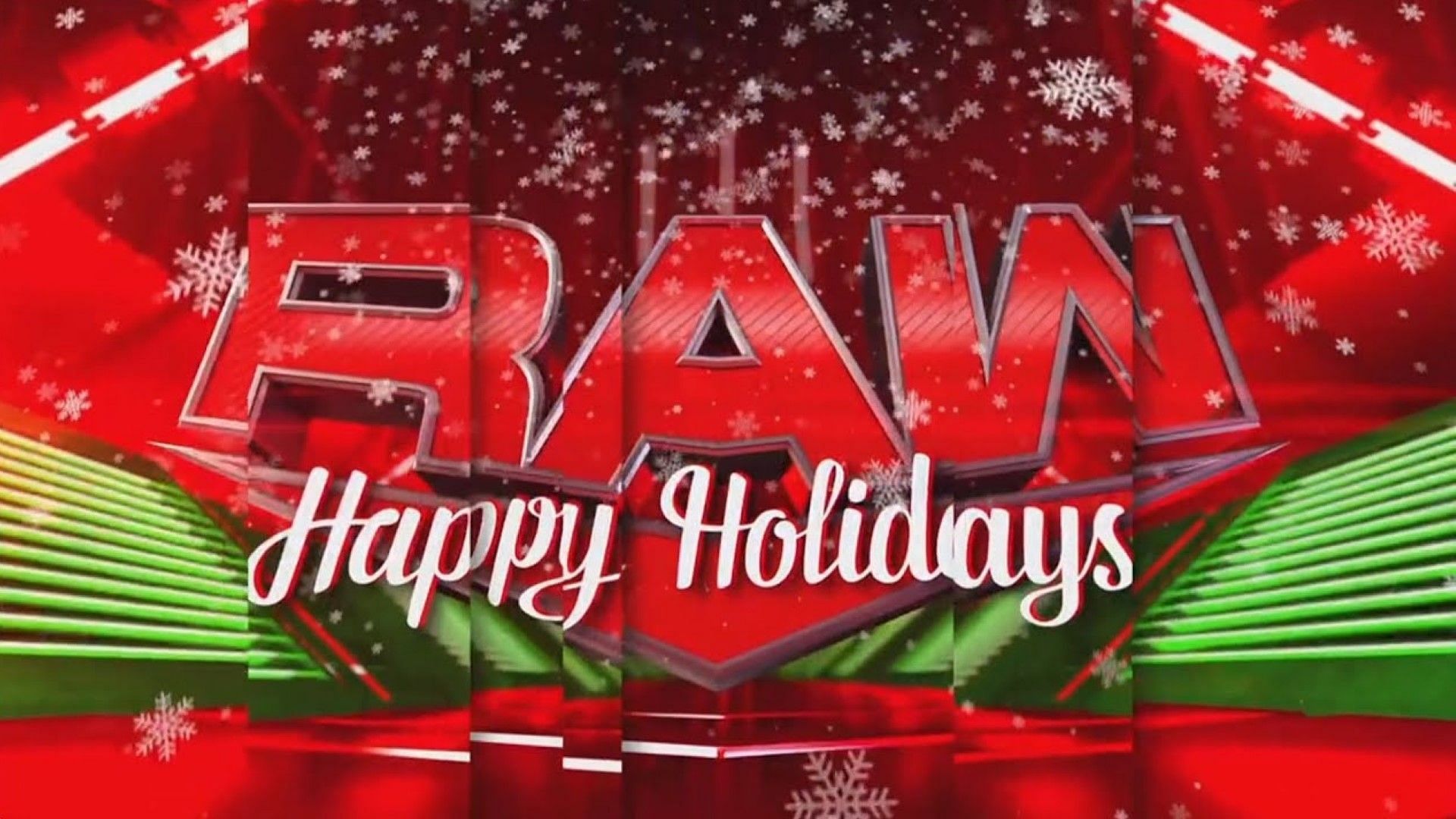 Happy Holidays logo for the WWE RAW brand