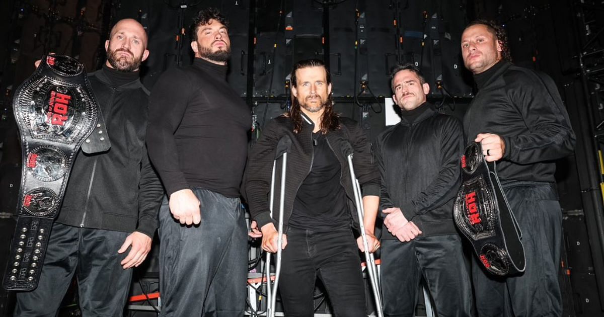 Adam Cole, aka The Devil, and his new stablemates.
