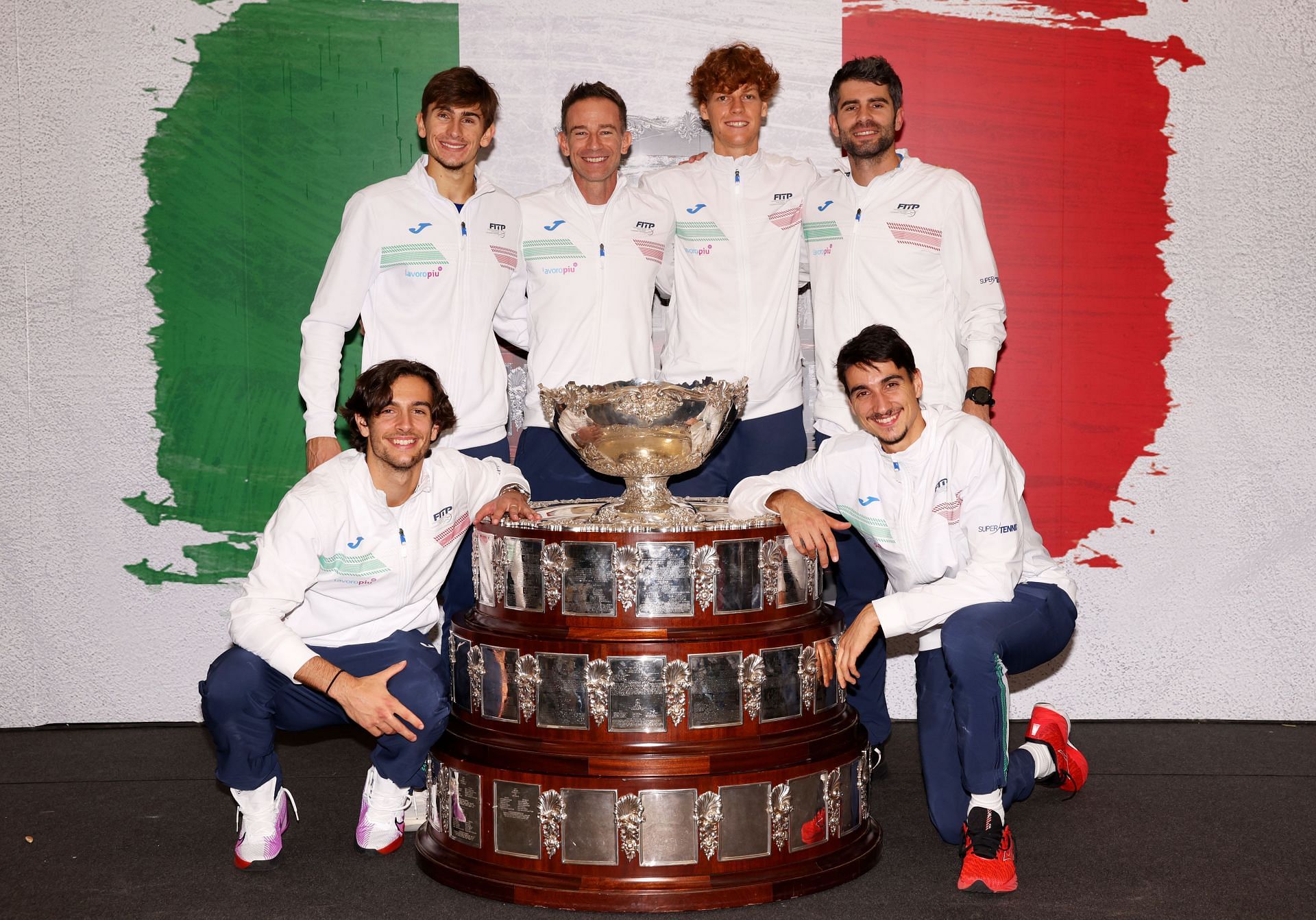 Team Italy after winning the Davis Cup Final