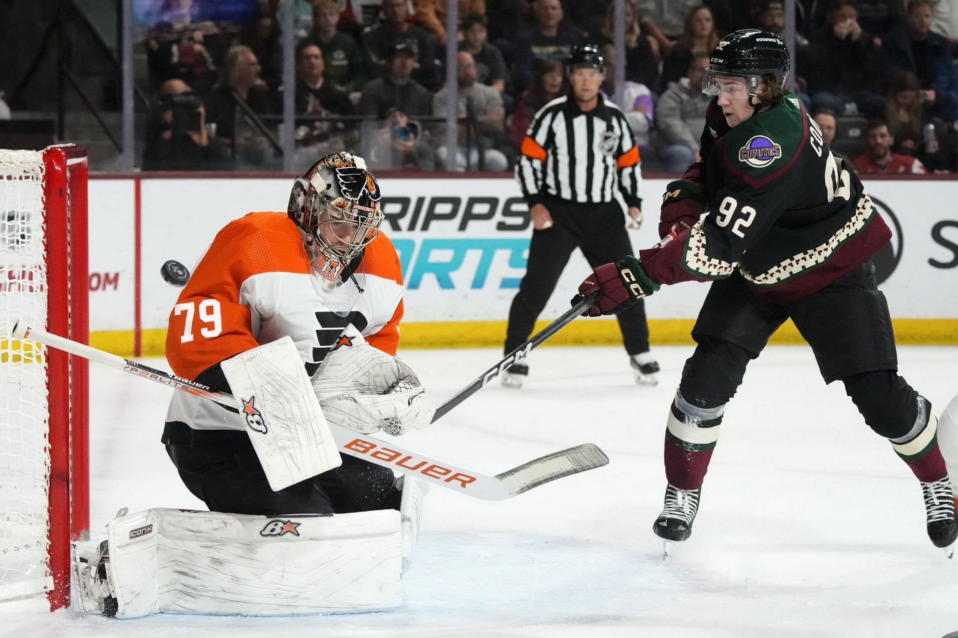 Carter Hart of the NHL&#039;s Philadelphia Flyers