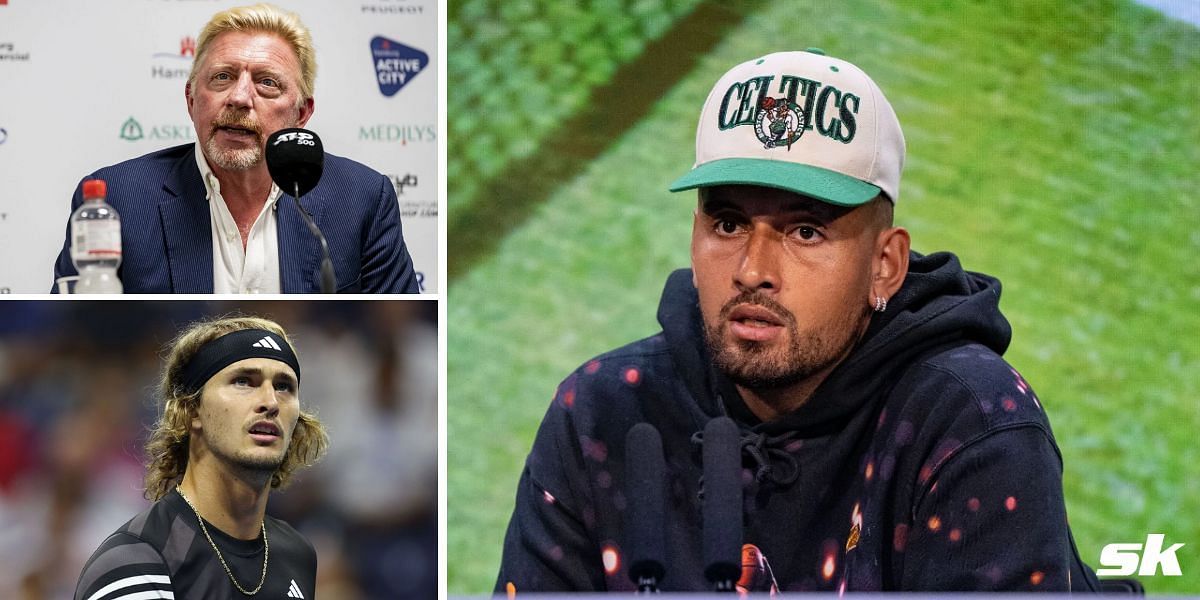 Boris Becker, Alexander Zverev and Nick Kyrgios