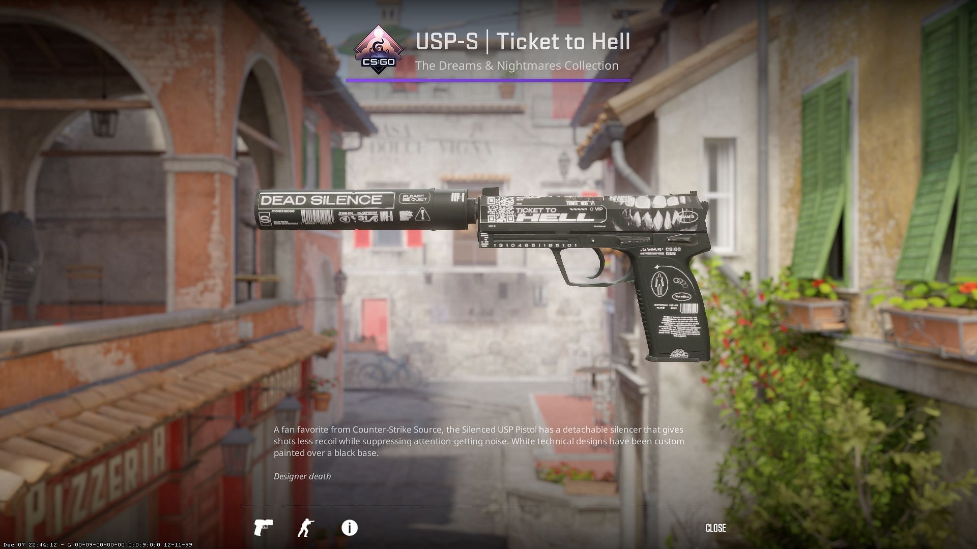 The USP-S Ticket to Hell (Image via Valve)