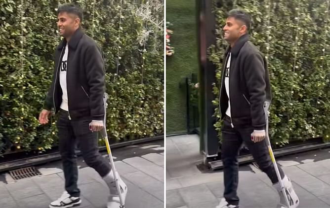 [Watch] Suryakumar Yadav recreates 'Meri ek taang nakli hai' dialogue after ankle injury