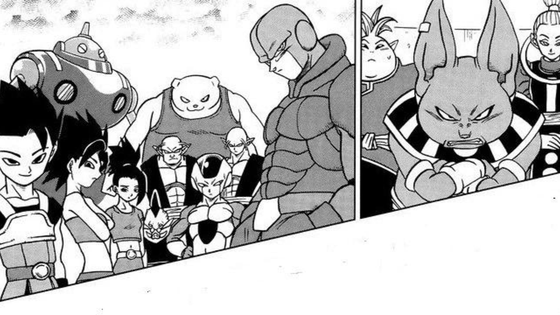Team Universe 6 as shown in Dragon Ball Super manga (Image via Shueisha)