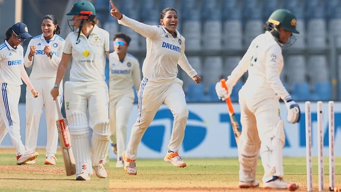 [Watch] Sneh Rana's double-strike puts India in driver's seat in one-off Test against Australia