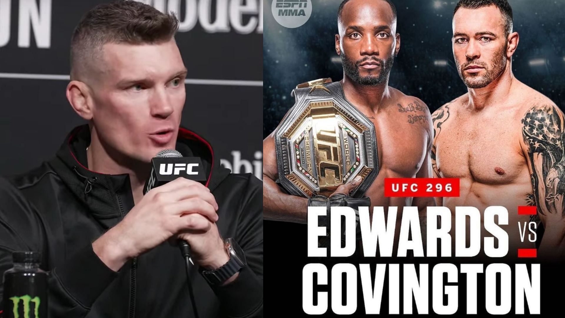 Stephen Thompson (left), Leon Edwards &amp; Colby Covington (right) [Images courtesy of UFC on YouTube &amp; @leonedwardsmma on Instagram]