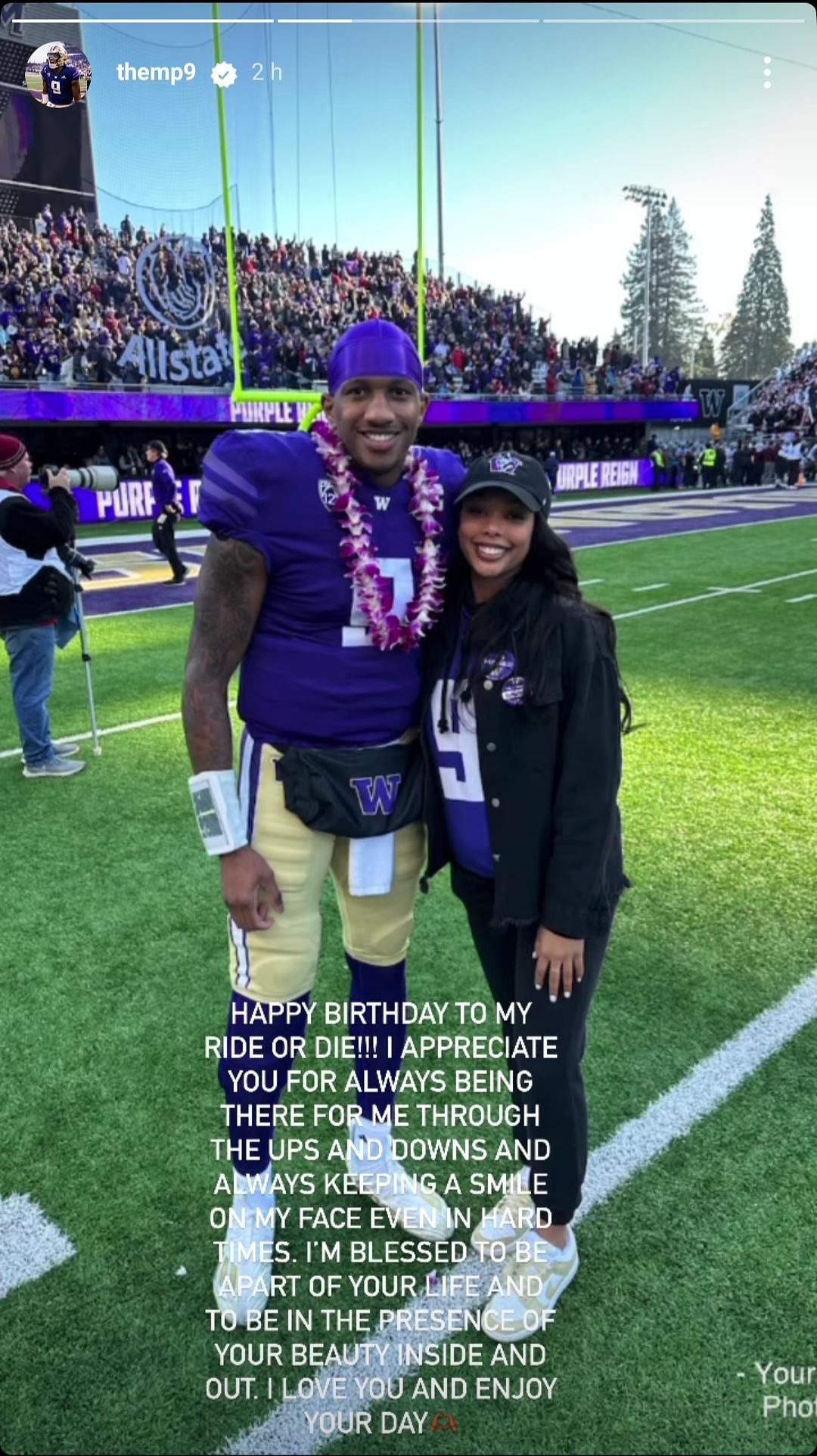 Washington QB Michael Penix Jr. pens a touching message for GF on her