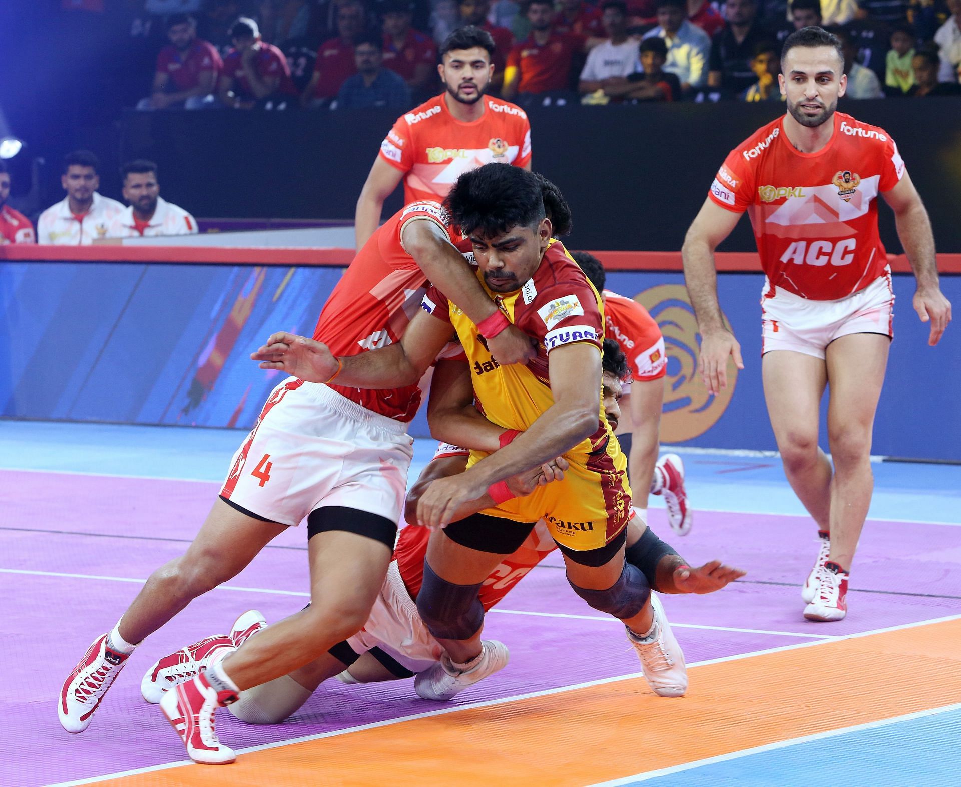 Pawan Sehrawat in the first game against Gujarat Giants (Credits: PKL)