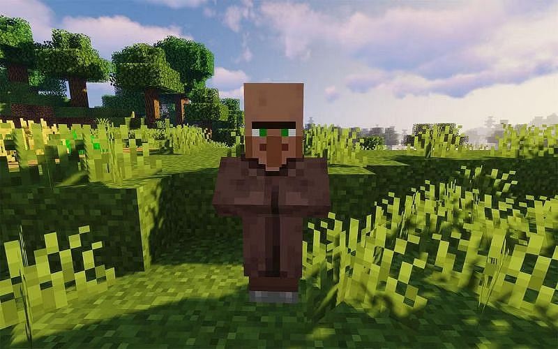 A villager in the Minecraft world (Image via wallpapercave.com)