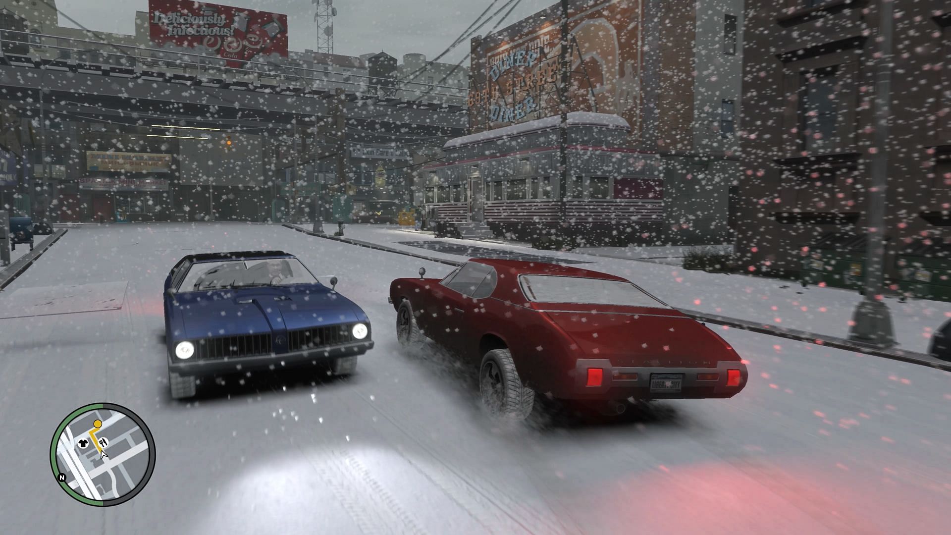 Snow-clad streets of Liberty City (Image via X/@Willzyyy)