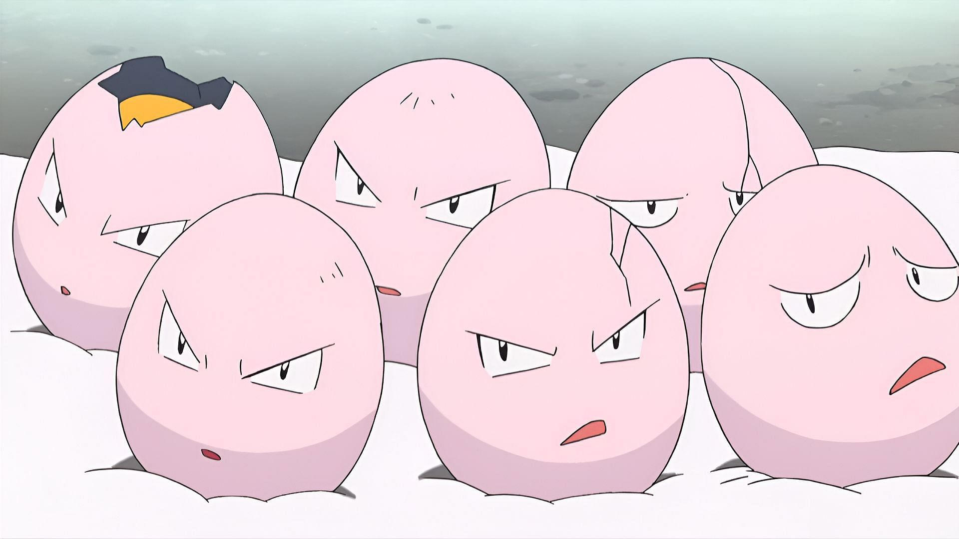 Exeggcute as it appears in the anime (Image via The Pokemon Company)