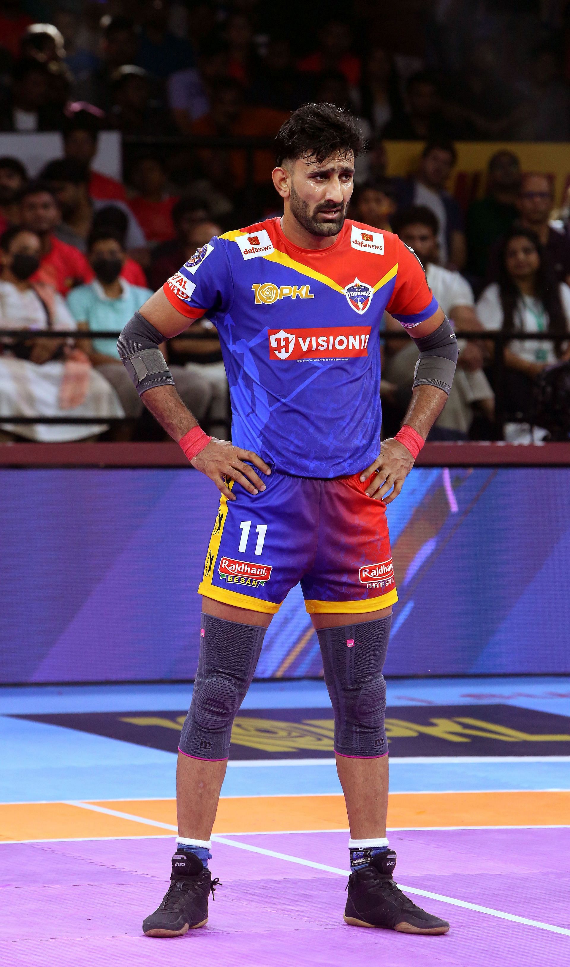 Surender Gill has been the star raider for UP Yoddhas in PKL 10 (Image via PKL)
