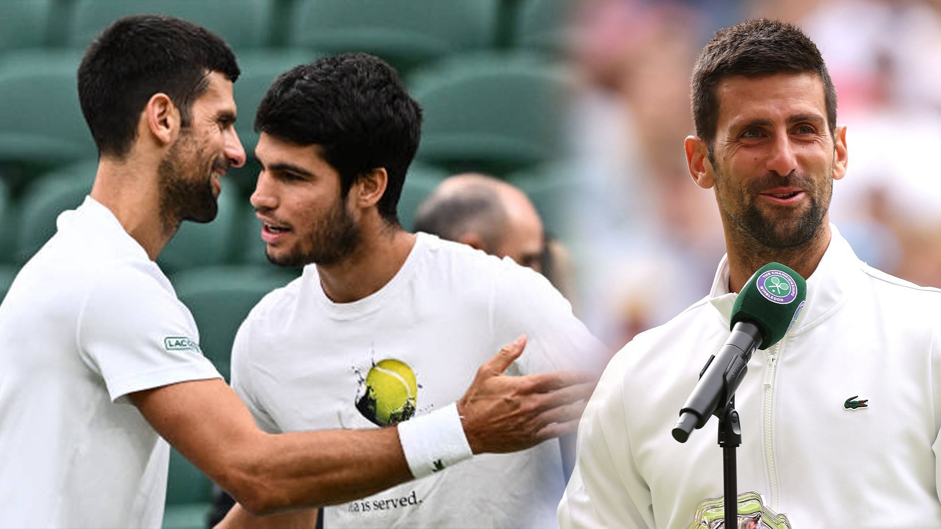 Novak Djokovic(right) with Carlos Alcaraz (left)