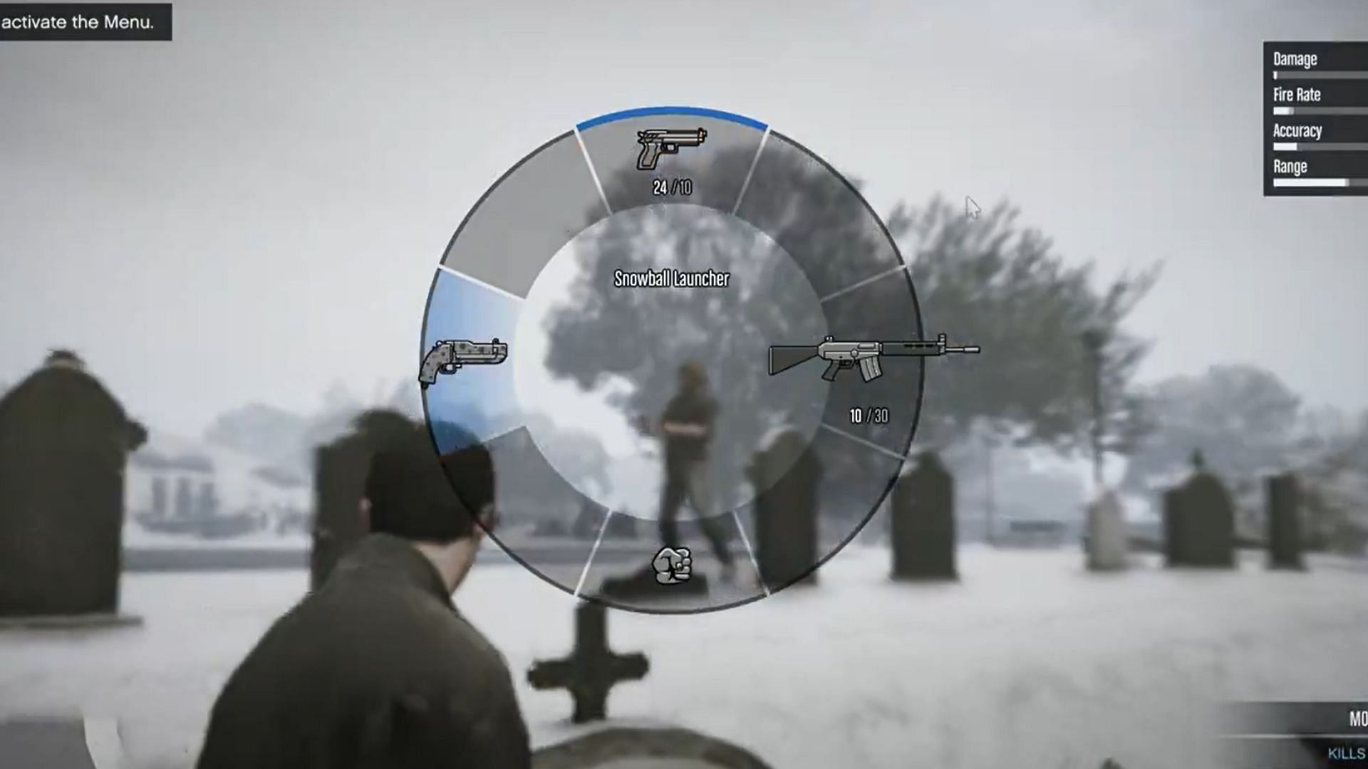The Snowball Launcher in the weapon wheel. (Image via X/@Floorball__)