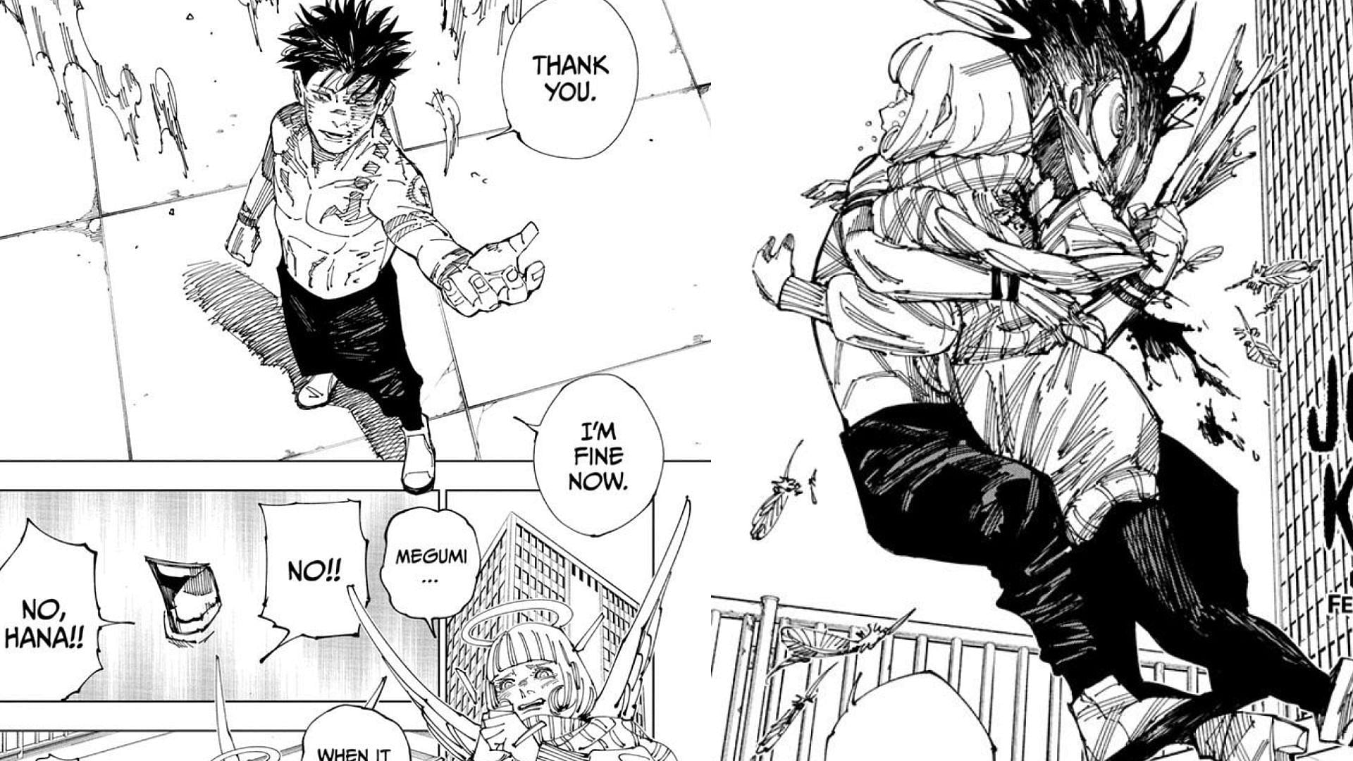 Sukuna attacking Angel in Jujutsu Kaisen manga (Image via Akutami Gege/Shueisha)