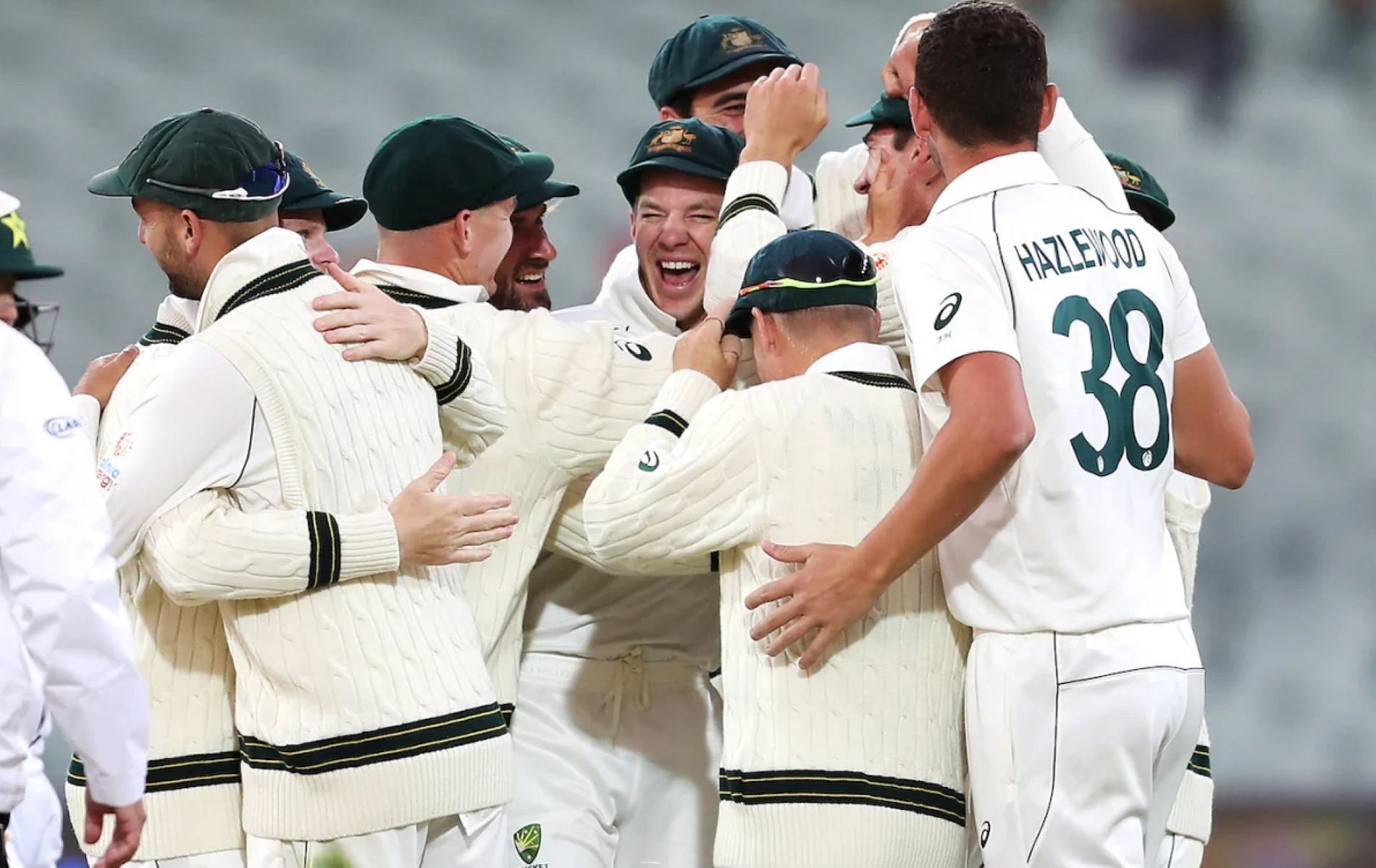 The Australian players were all smiles duirng their demolition of Pakistan.