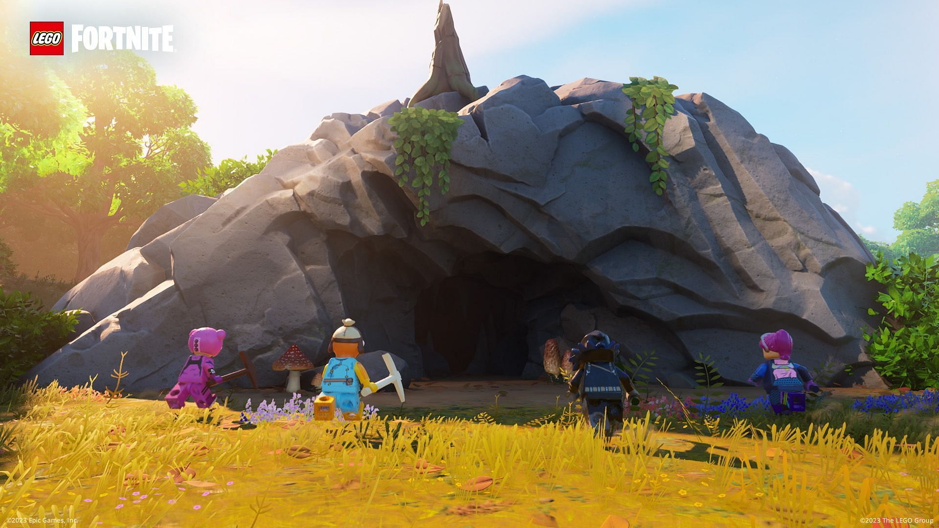 Explore to find a cave in the desert biome (Image via Epic Game/LEGO Fortnite)