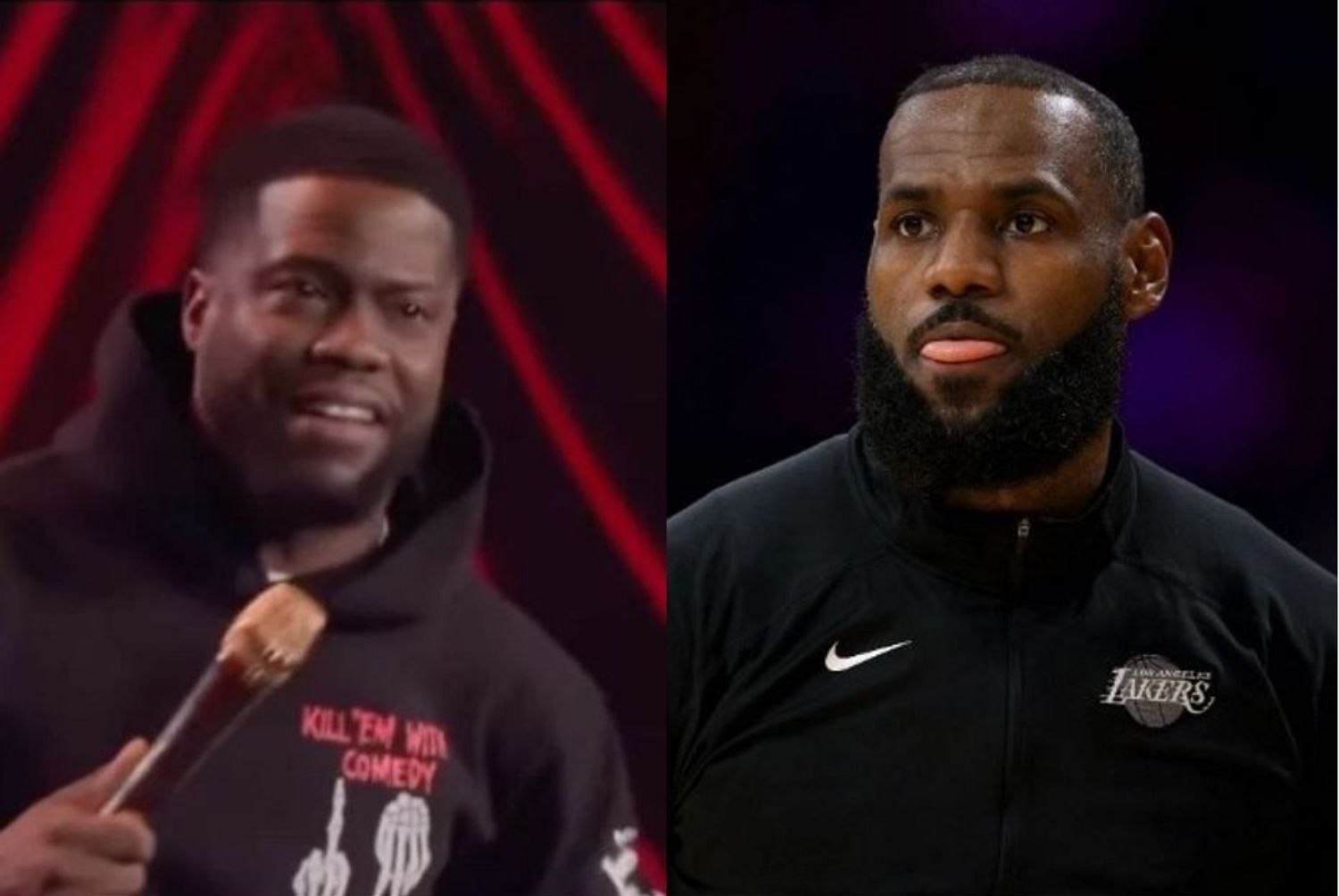 Kevin Hart (L) said there is no denying the greatness of LeBron James (R).