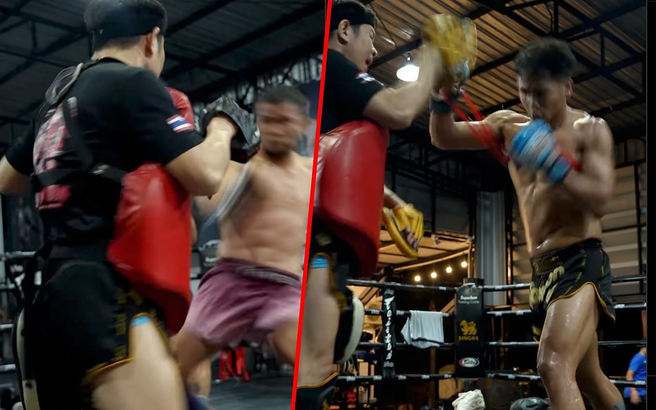 Nong-O during training (left) and Superbon during training (right)