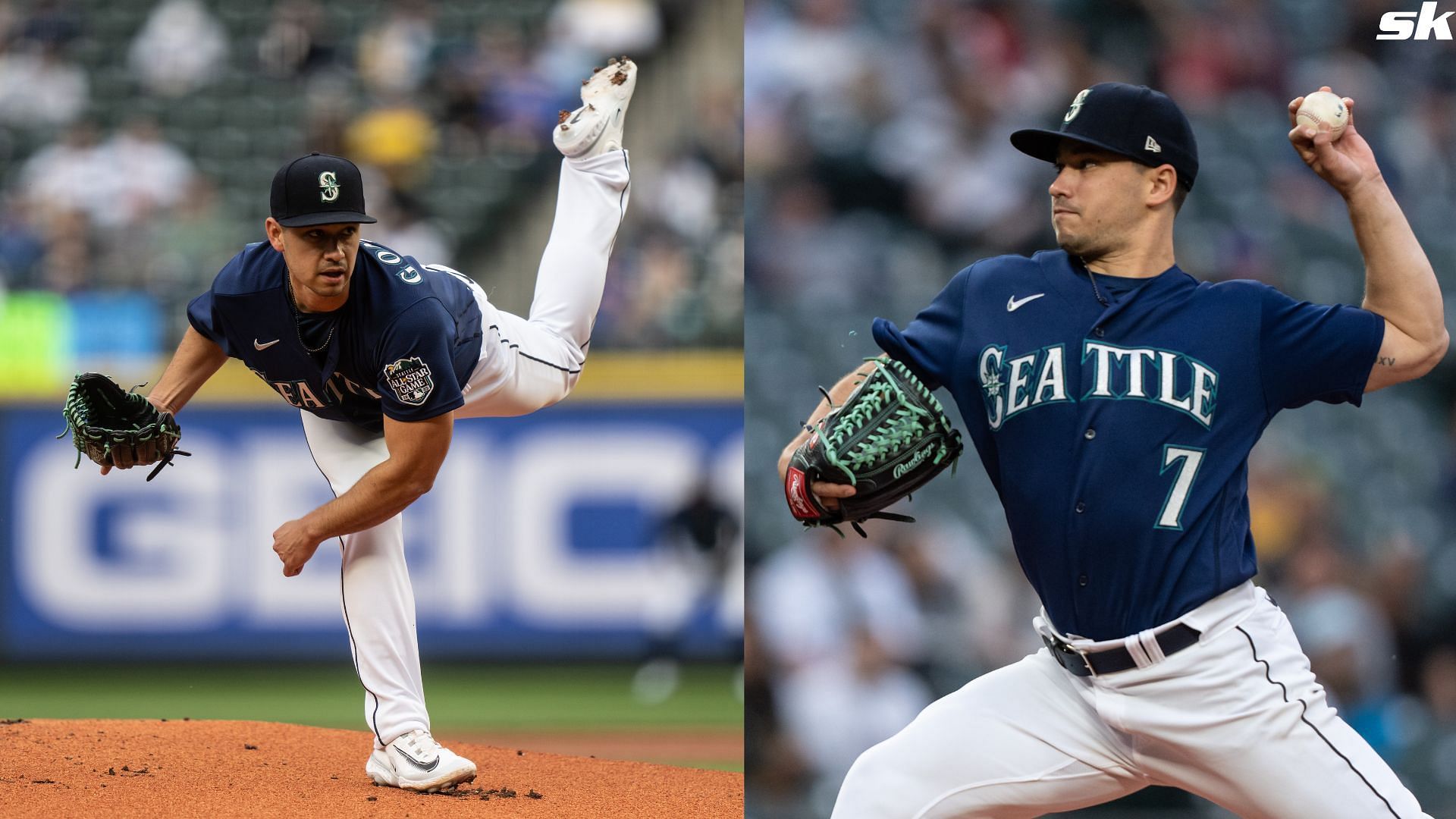 Starter Marco Gonzales of the Seattle Mariners delivers a pitch during a game against the Oakland Athletics at T-Mobile Park