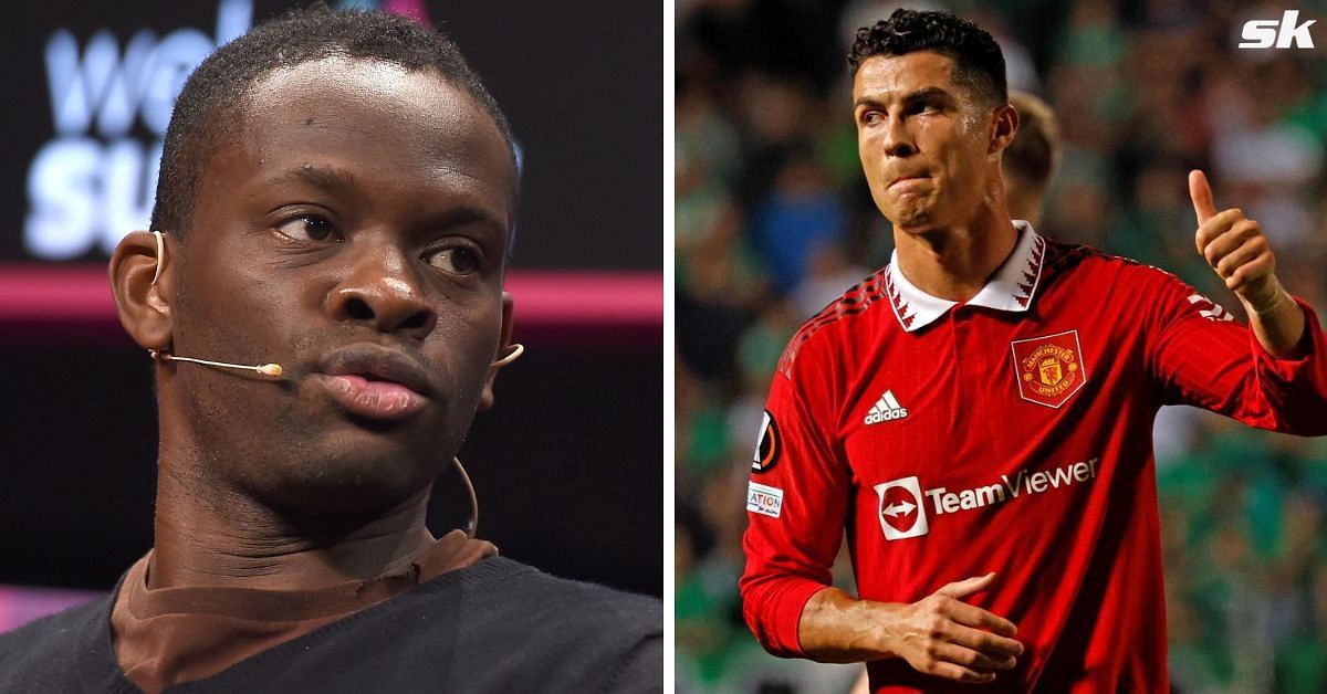Former Manchester United attackers Louis Saha (left) and Cristiano Ronaldo