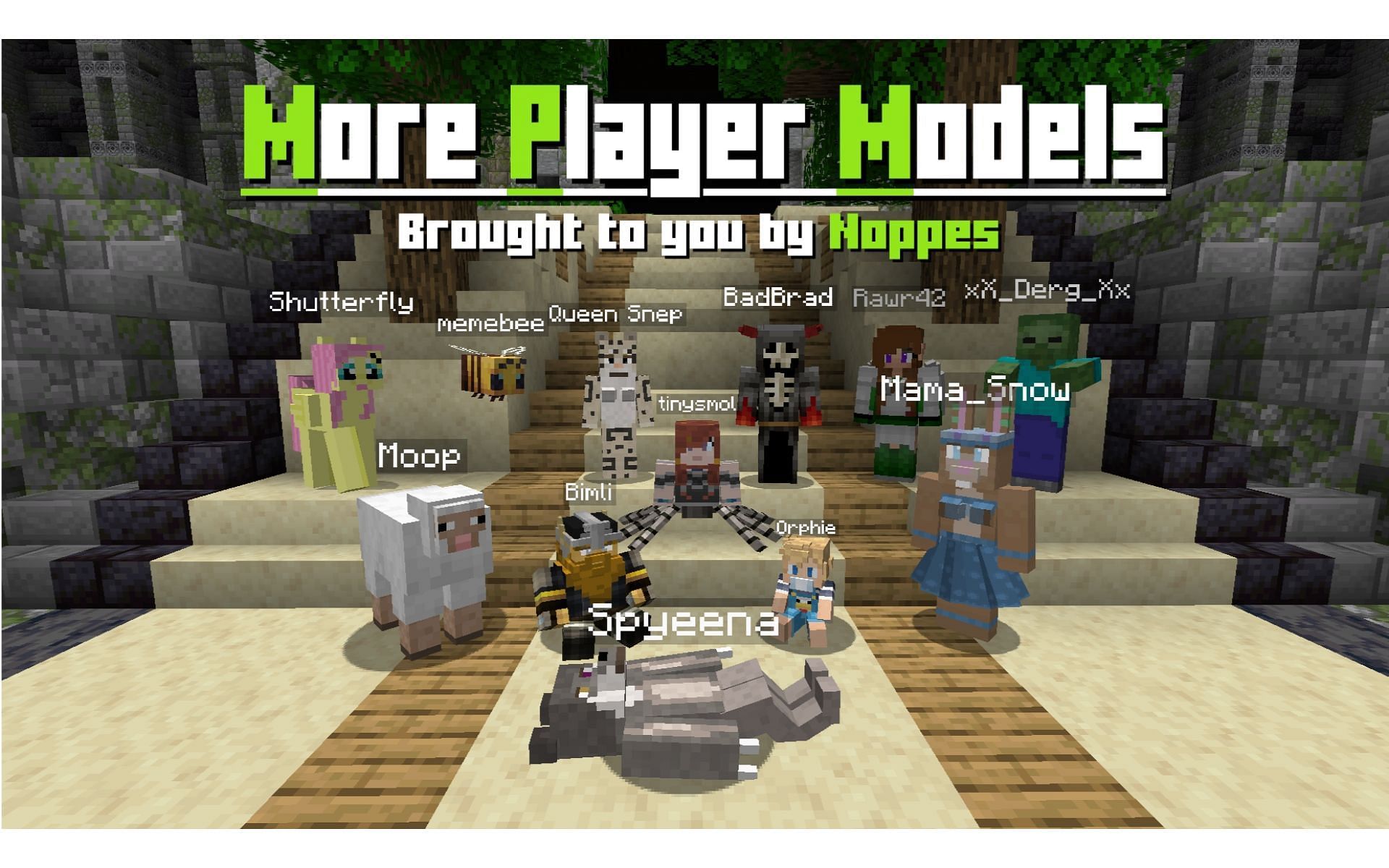 Players can morph into mobs as well as create custom character animations. (Image via CurseForge)