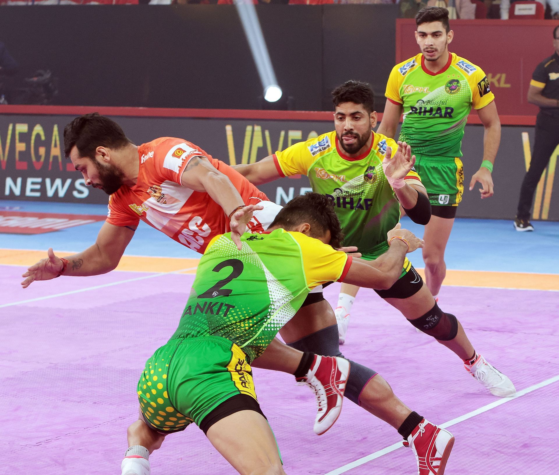Ankit and captain Neeraj Kumar of Patna Pirates played key roles in their victory over Gujarat Giants in Pro Kabaddi 2023 (Image via PKL)