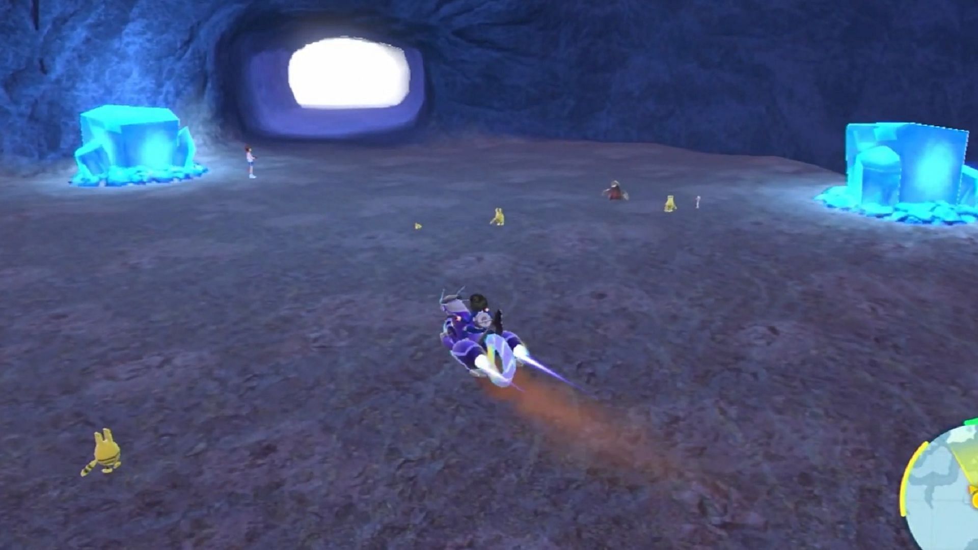 Elekid and Excadrill roaming the Chargestone Cavern in Pokemon Scarlet and Violet: The Indigo Disk. (Image via RandomRam/YouTube)