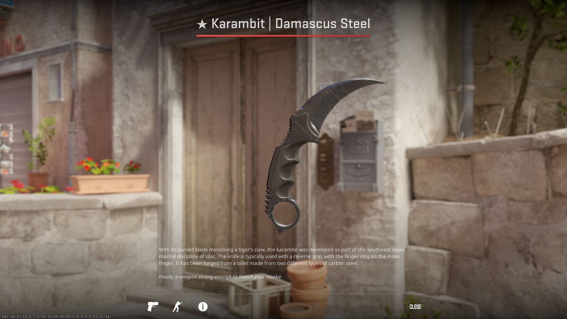 Karambit Damascus Steel (Image via Valve)