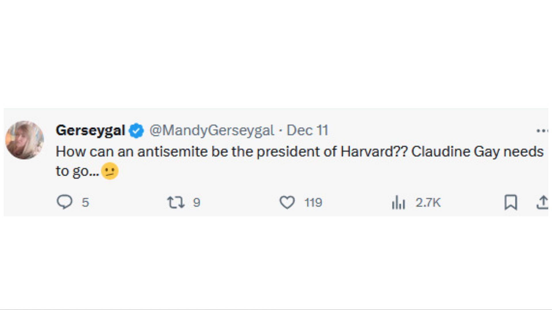 Social media users react as hundreds of Harvard faculties signed petition against Gay&#039;s removal (Image via X / @MandyGerseygal)