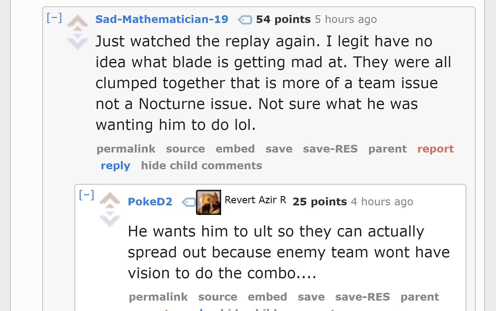 Redditor u/Sad-Mathematician-19&#039;s comment (Image via r/leagueoflegends subreddit)