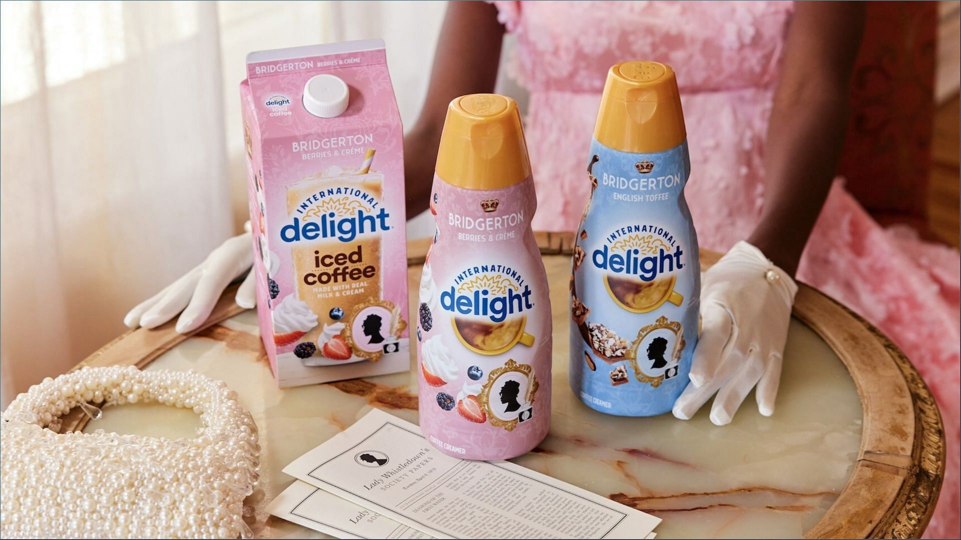 International Delight&#039;s new Bridgerton-inspired coffee and creamers hit stores by the end of December (Image via International Delight)