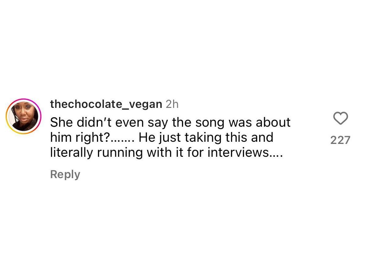 A user defends Megan (image via @thechocolate_vegan on Instagram)