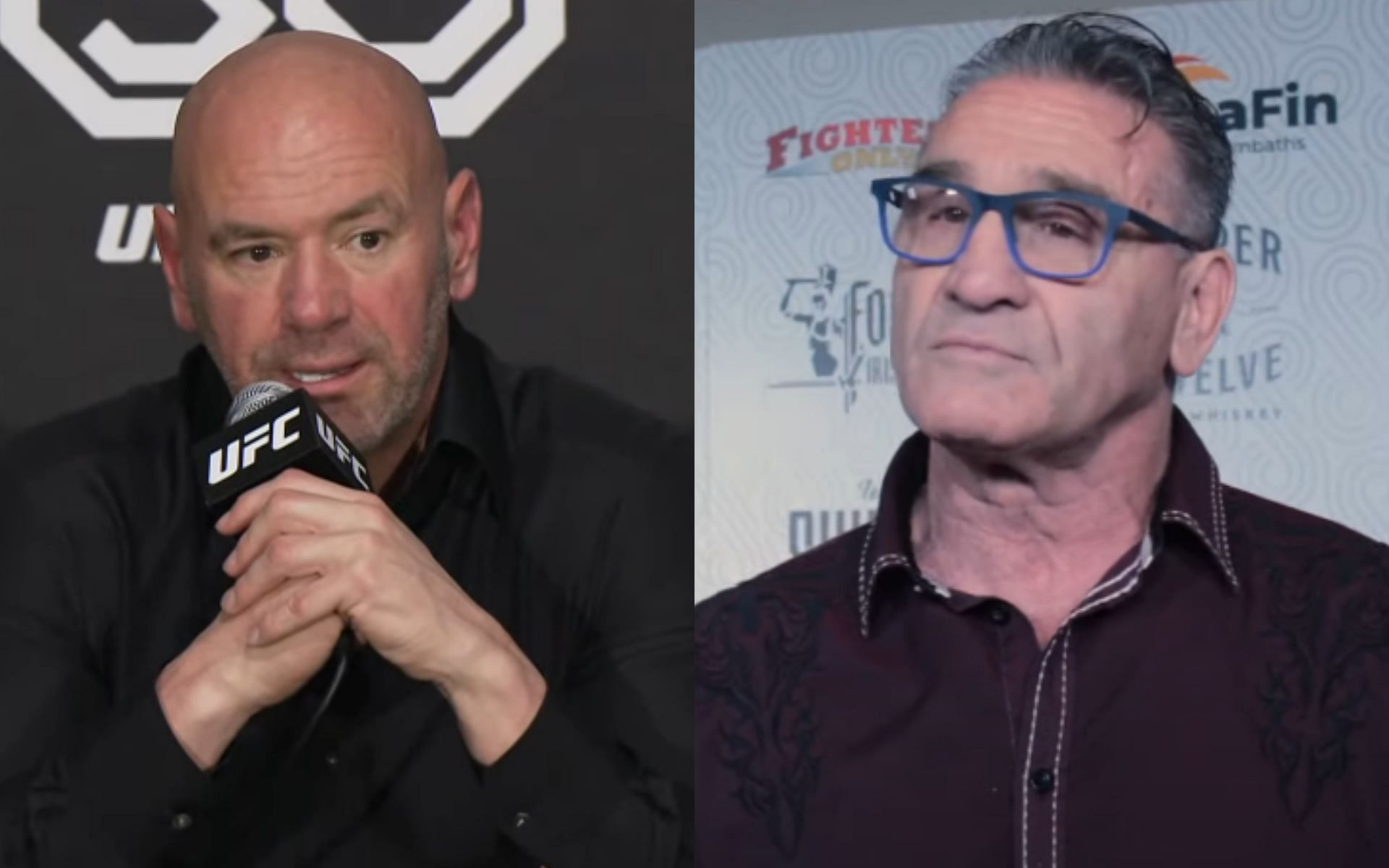 Ken Shamrock [Right] says he hopes the UFC [Dana White pictured on left] will recognize the MMA pioneers more [Image courtesy: UFC and MMA Junkie - YouTube]