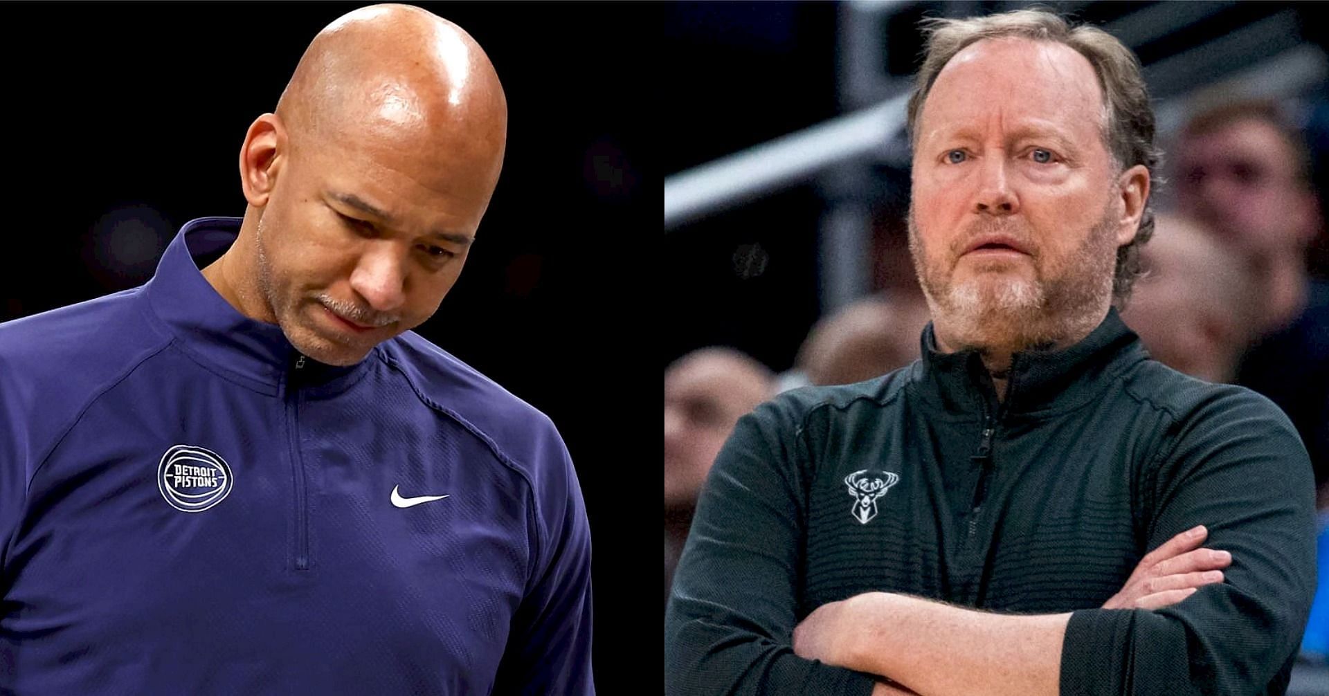 Detroit Pistons coach Monty Williams (left) and former Milwaukee Bucks coach Mike Budenholzer (right) (H/T Trevor Ruszkowski-USA TODAY Sports)