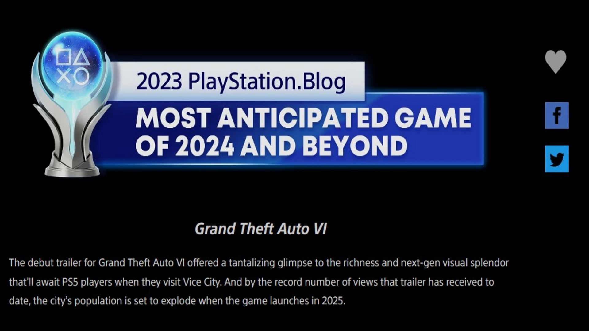 A screenshot of the winner announcement (Image via PlayStation.Blog)