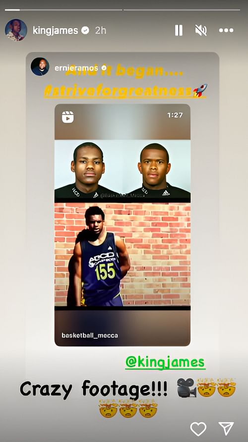 LeBron James IG Story