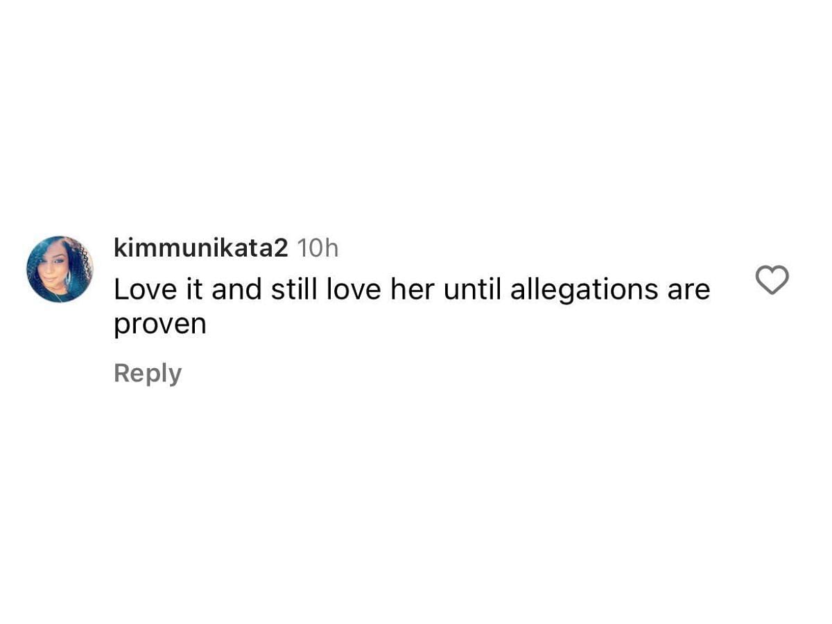 Another user shows support despite the lawsuit (image via @kimmunikata2 on Instagram)