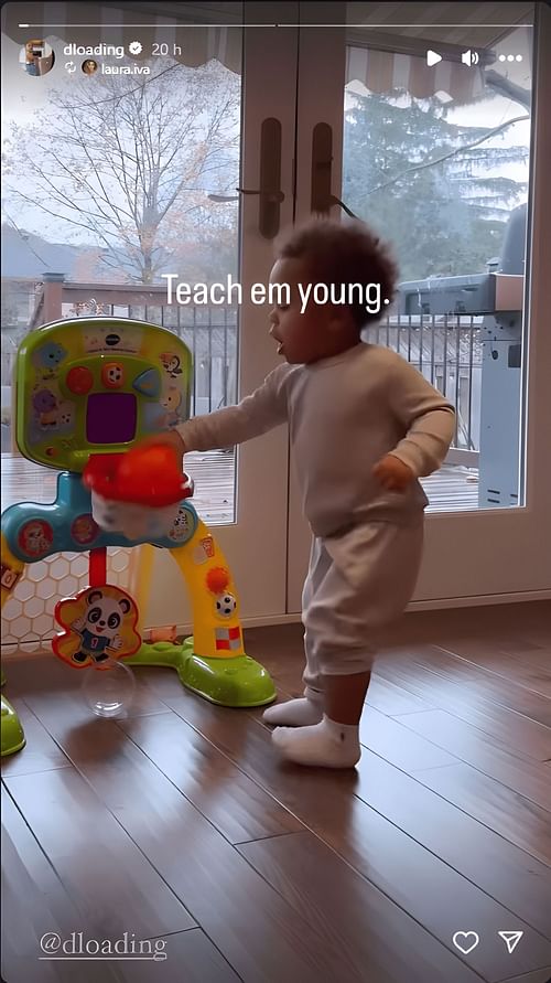 D'Angelo Russell playing with his son Riley