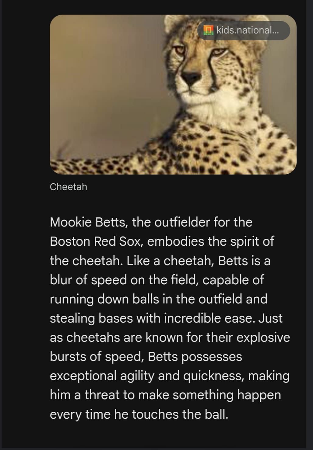 Bard AI on Mookie Betts