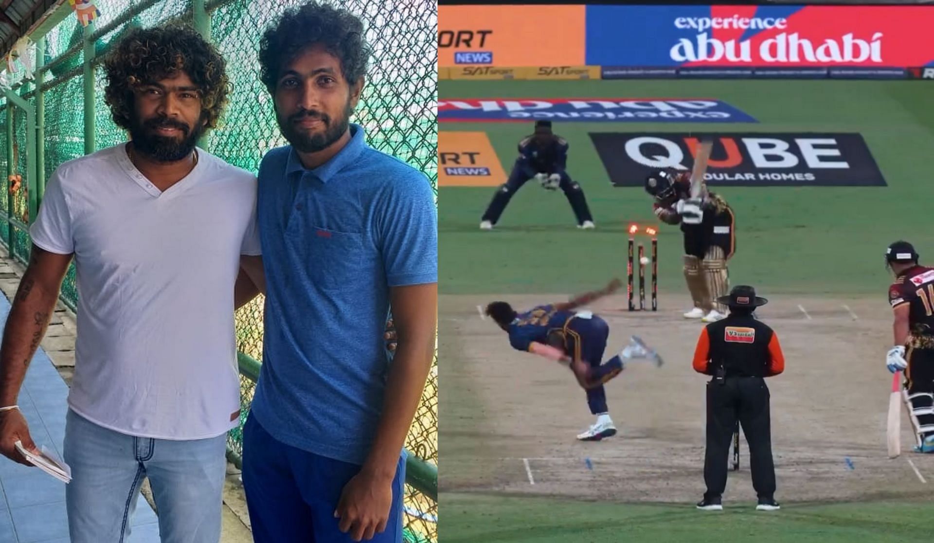 Lasith Malinga with Nuwan Thushara. (PC: X)