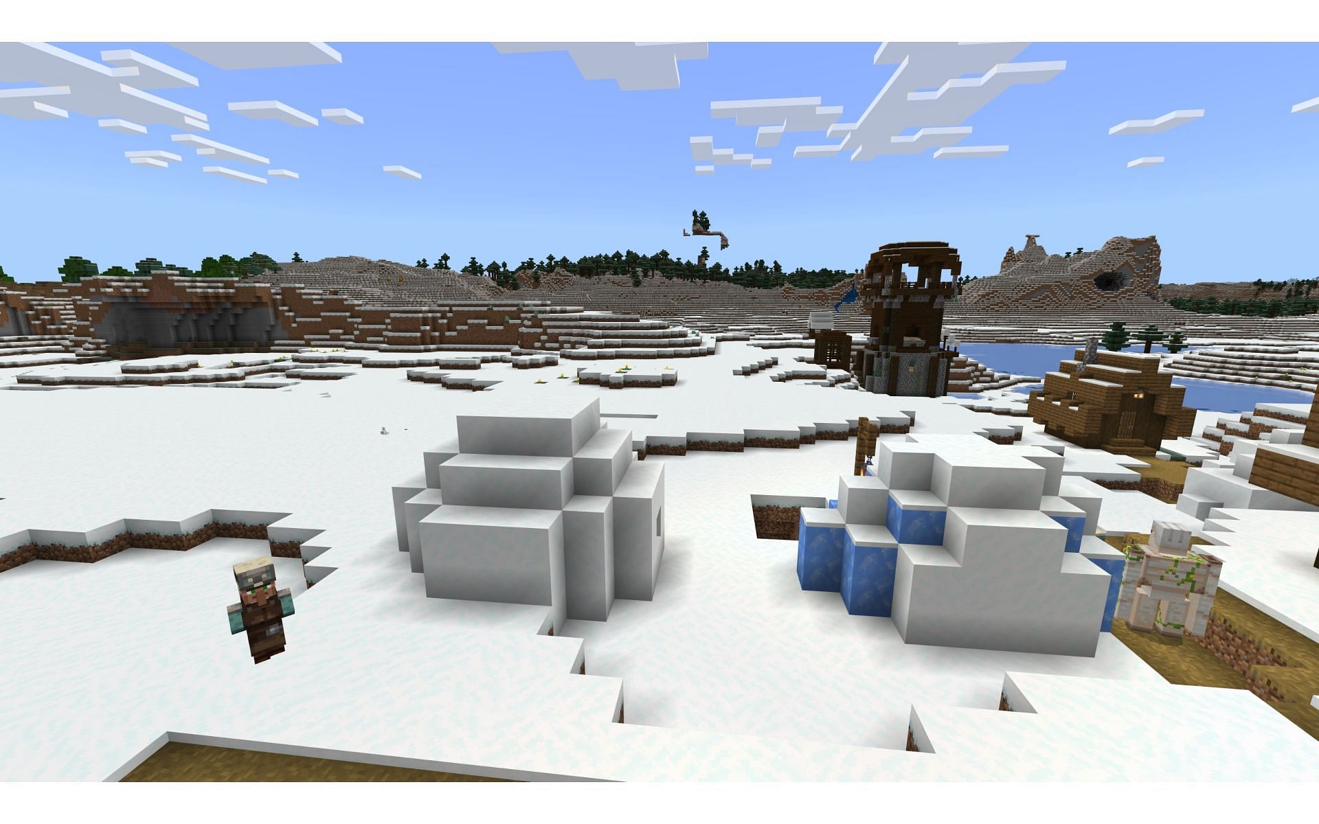 One of these igloos is hiding a secret (Image via Mojang)