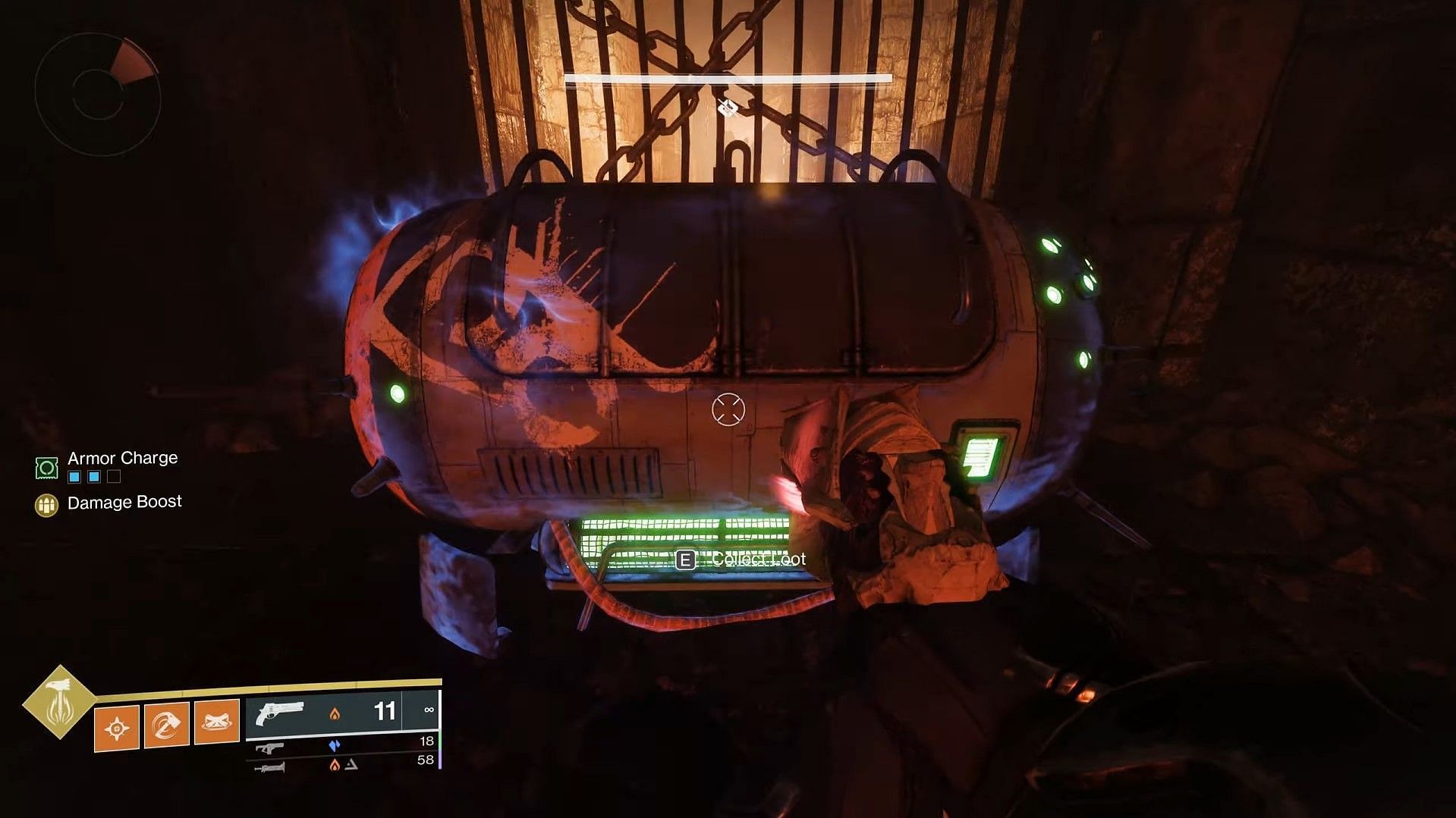 Trapped chest with blue aura. (Image via Bungie)