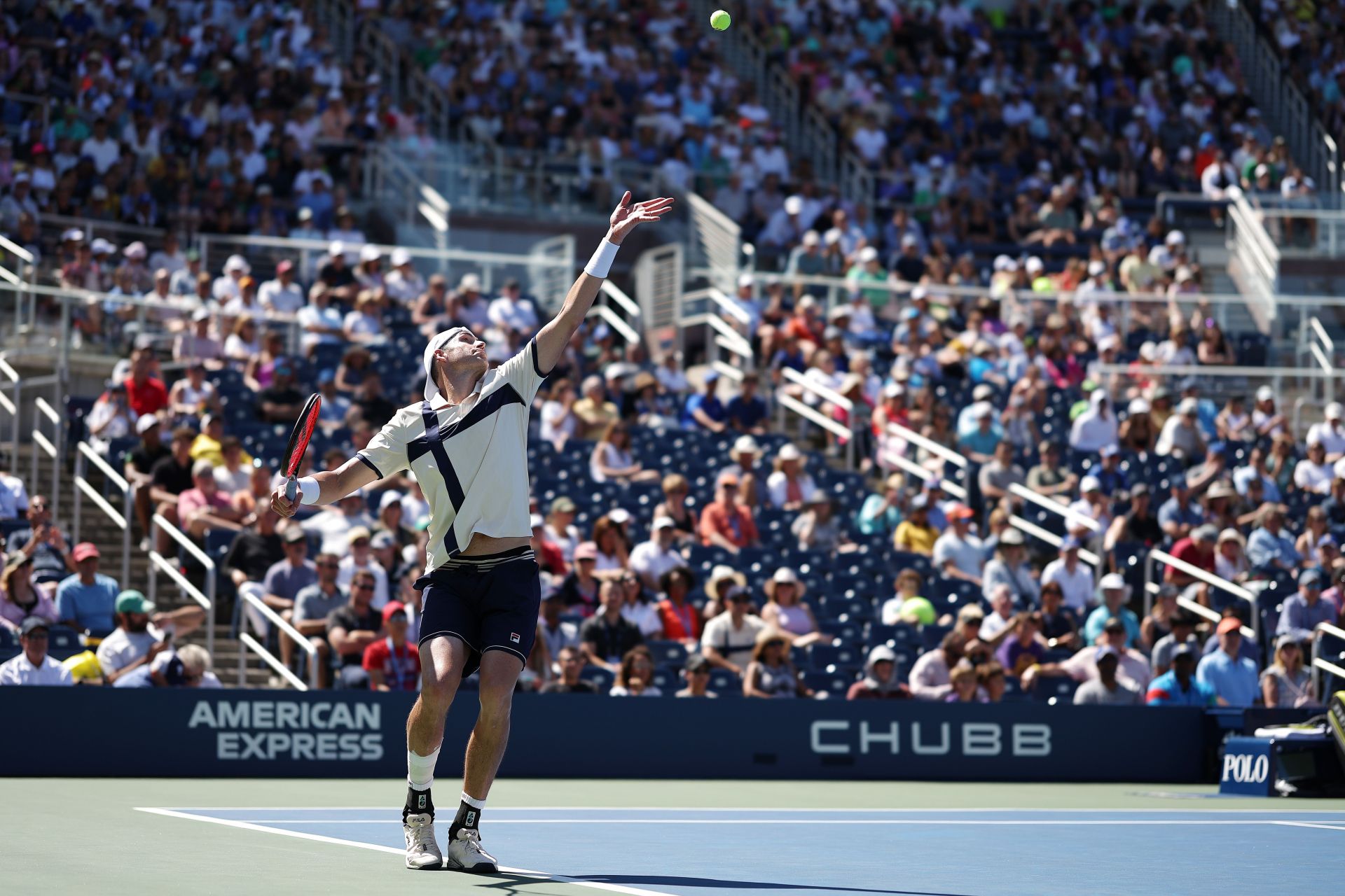 John Isner in action at the 2023 US Open