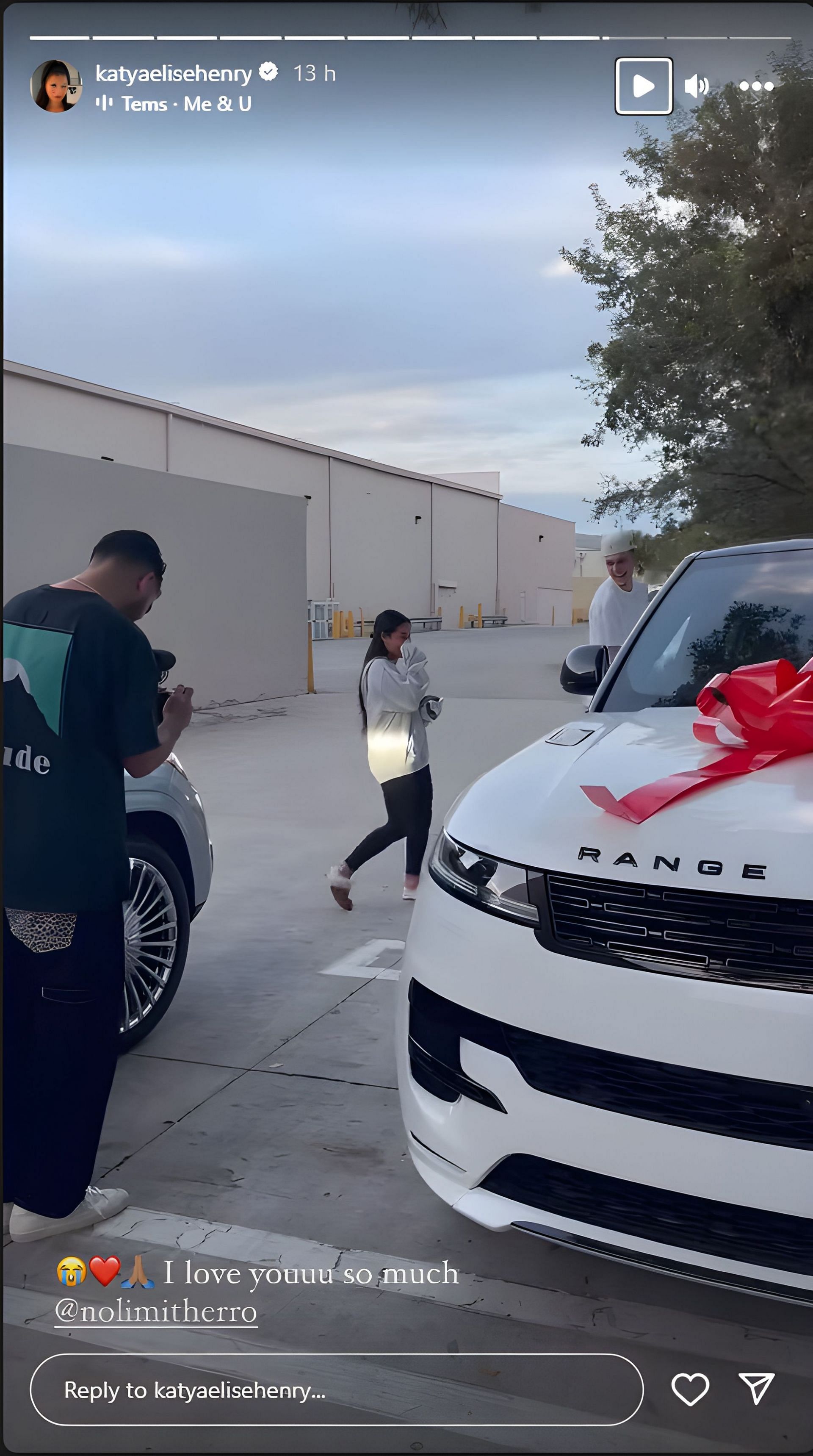 Tyler Herro surprised Katya Elise Henry with a Range Rover Sport