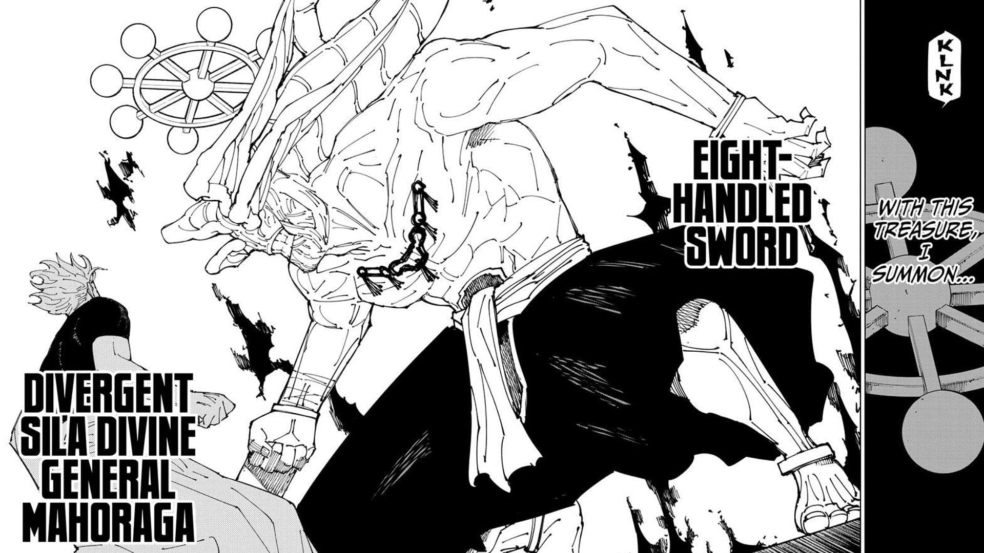 Gojo faces off against Mahoraga (Image via Shueisha)