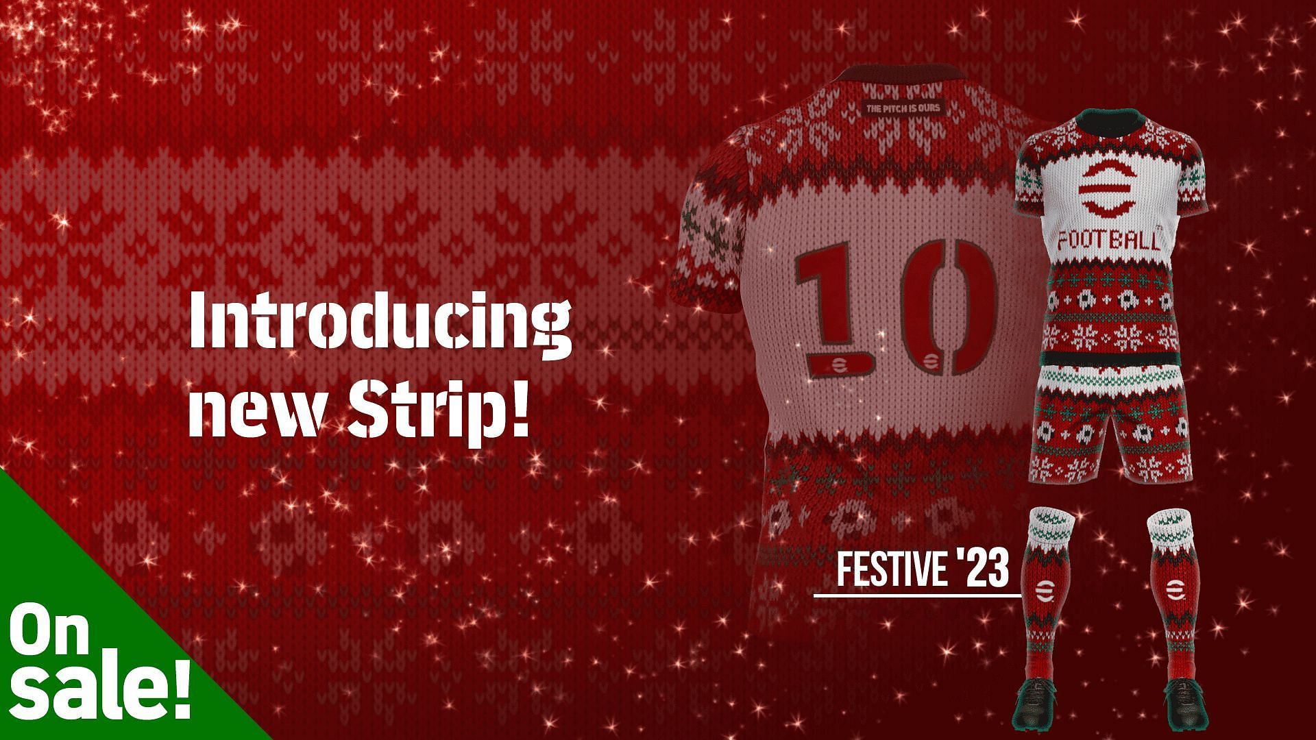 The latest Festive Season Campaign in eFootball 2024 brings exclusive strips for players (Image via Konami)