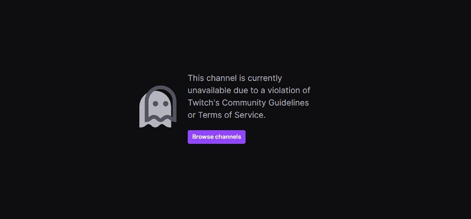Morg&#039;s channel was suspended yet again (Image via Twitch)
