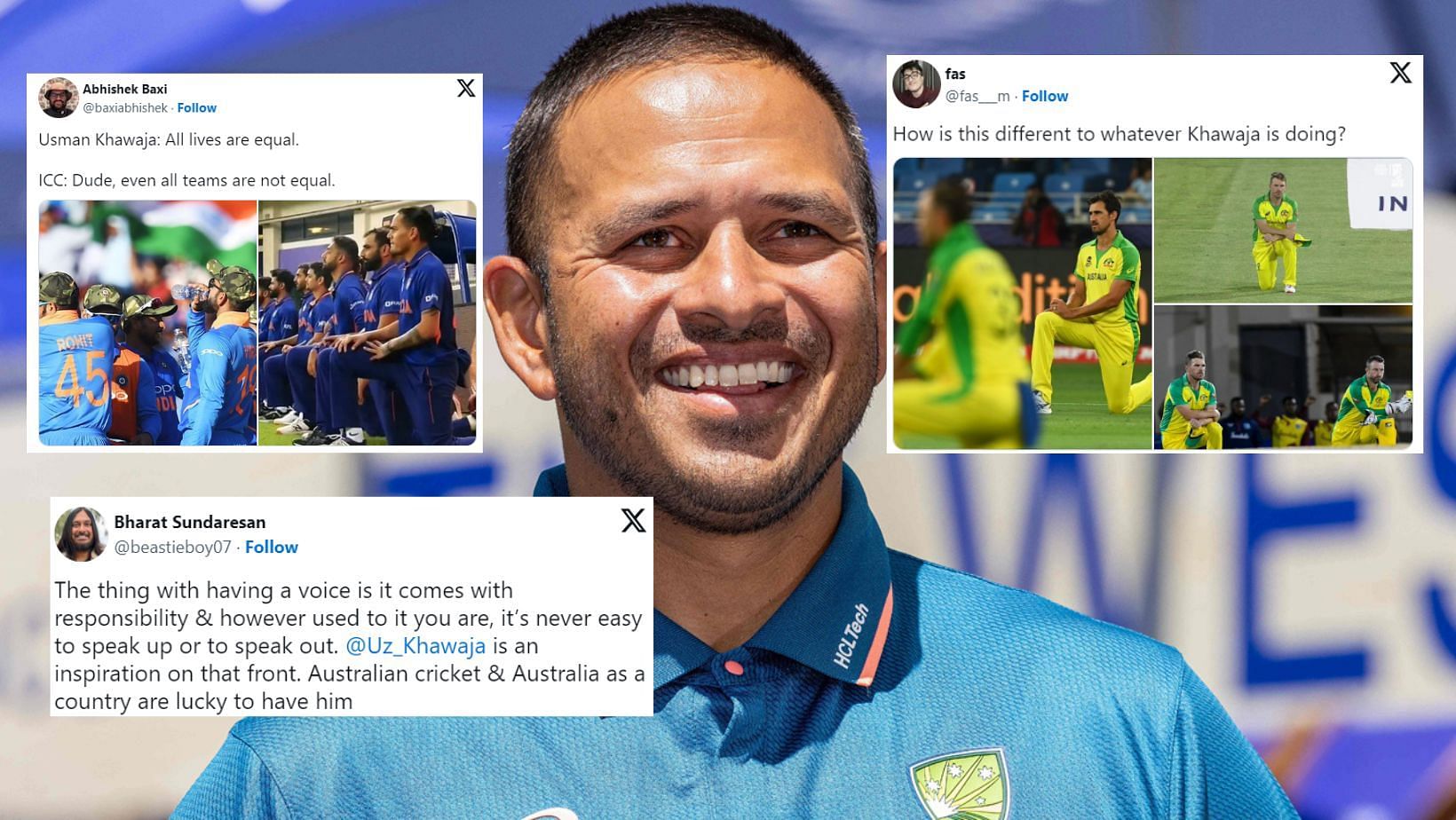 Twitter reactions to Usman Khawaja